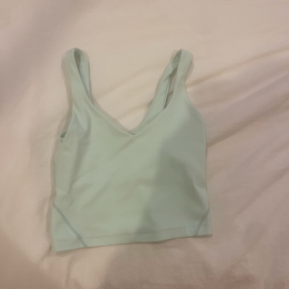 Mint Green V-Neck Crop Top